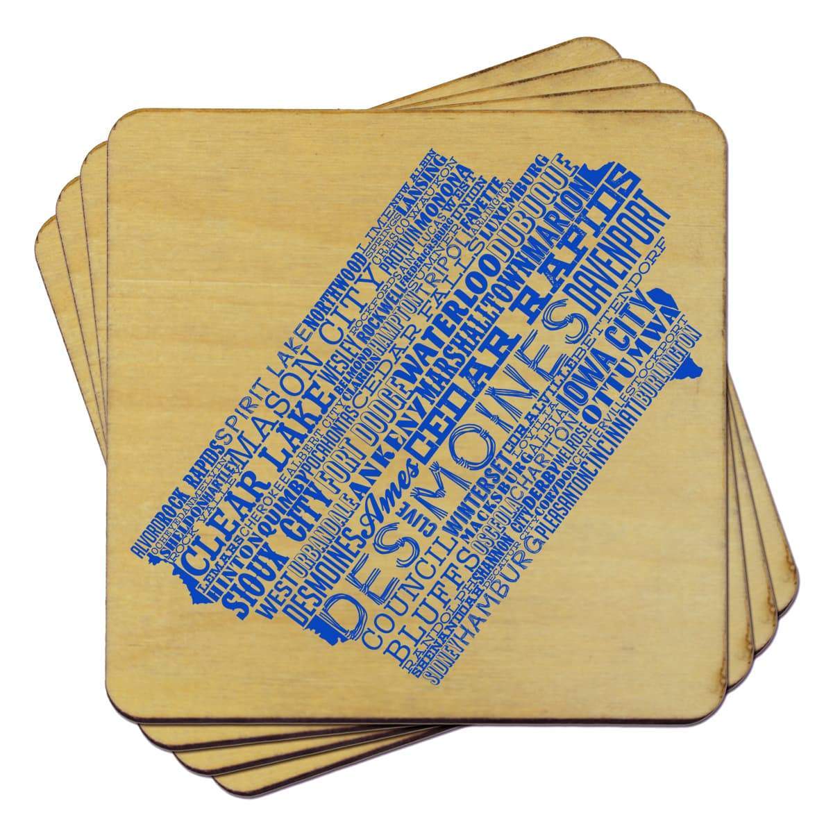 Torched Products Coasters Iowa State Typography Coaster (787815235701)