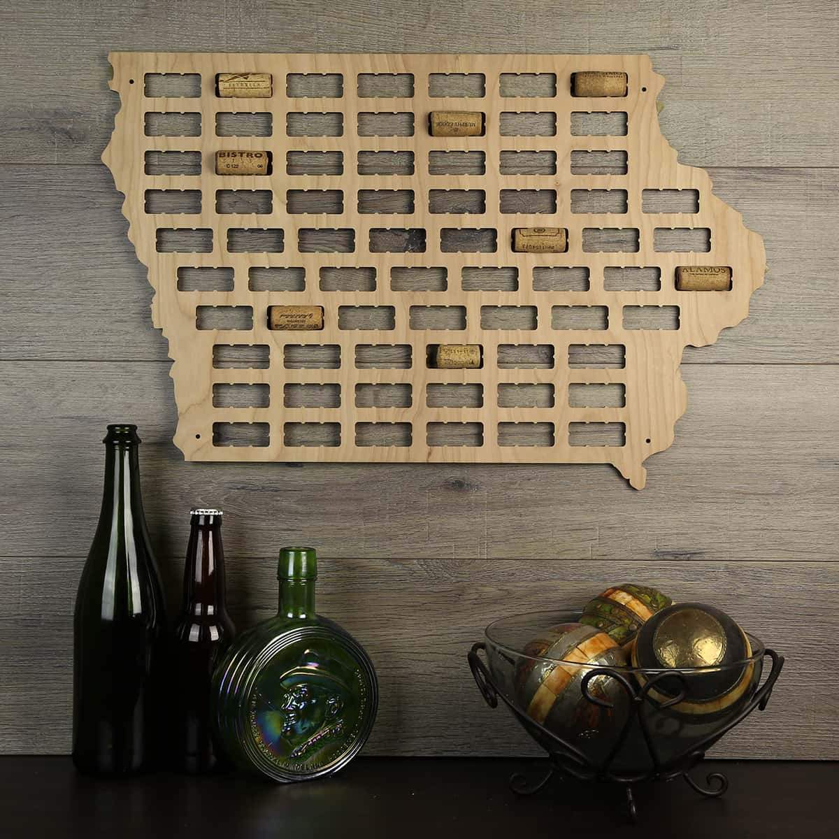 Iowa Wine Cork Map Torched Products