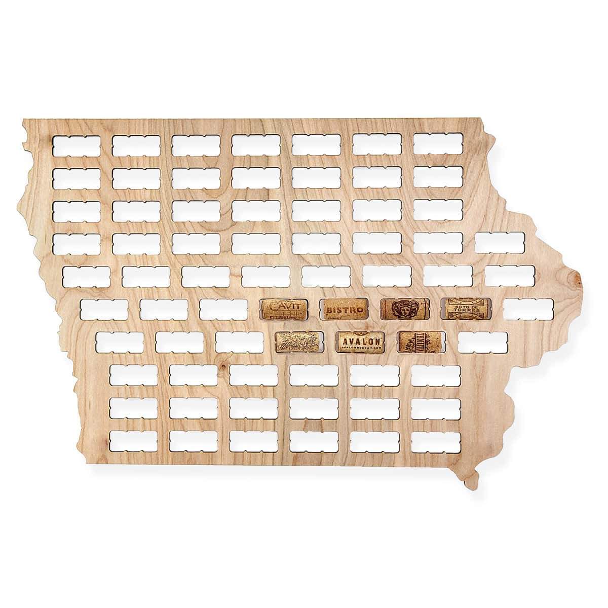 Torched Products Wine Cork Map Iowa Wine Cork Map (778970988661)