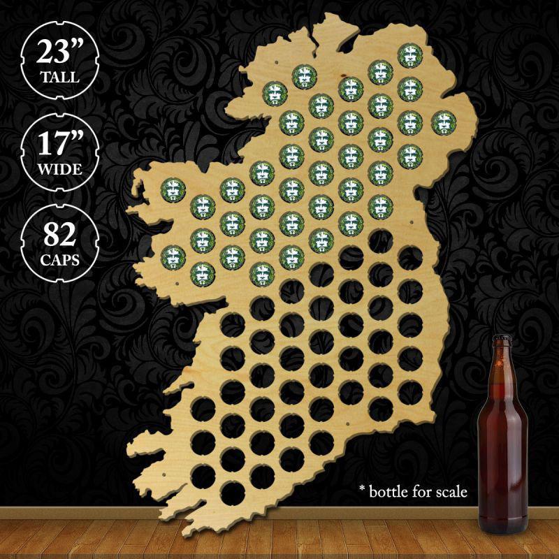 Torched Products Beer Bottle Cap Holder Ireland Beer Cap Map (777852190837)