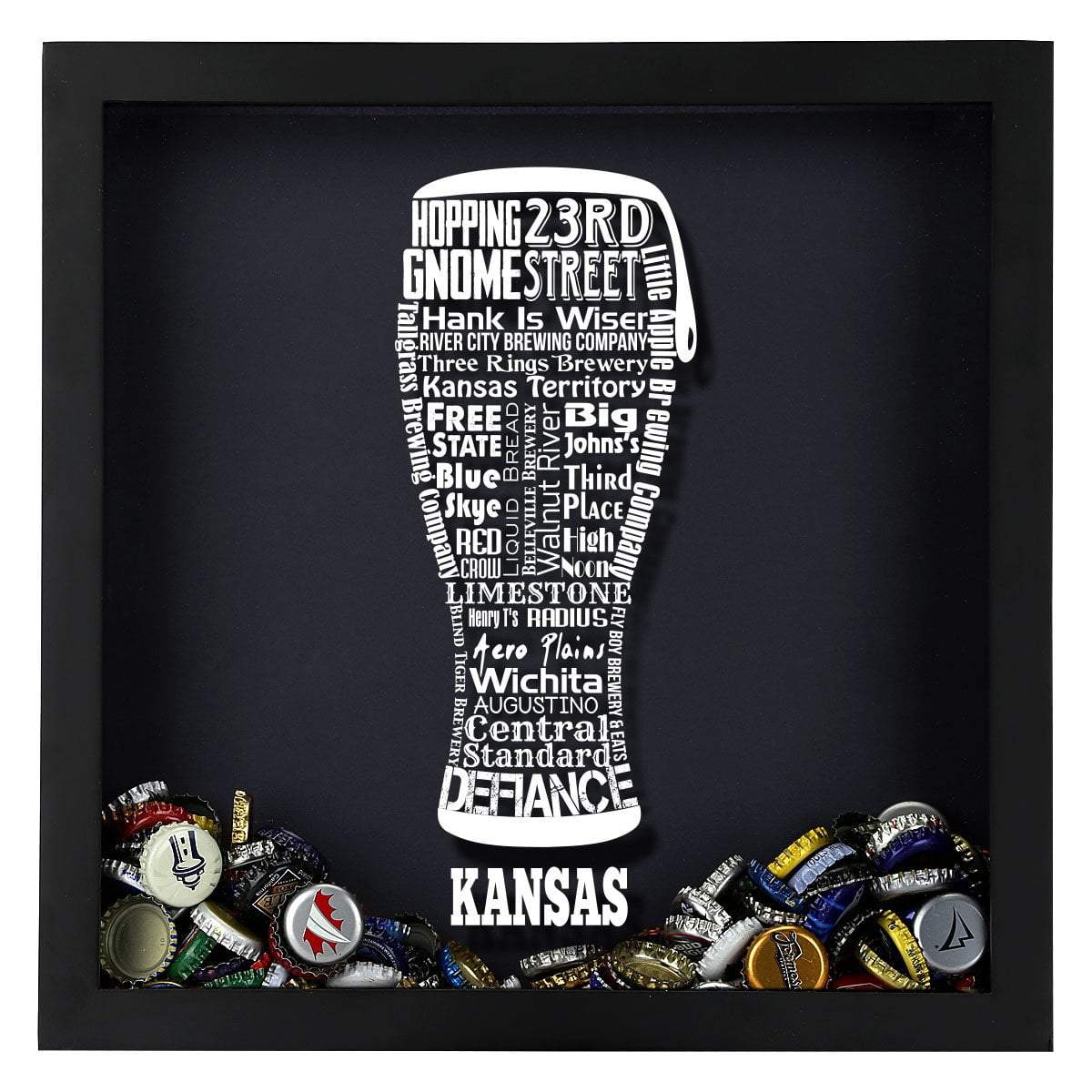 Torched Products Shadow Box Kansas Beer Typography Shadow Box (779379474549)