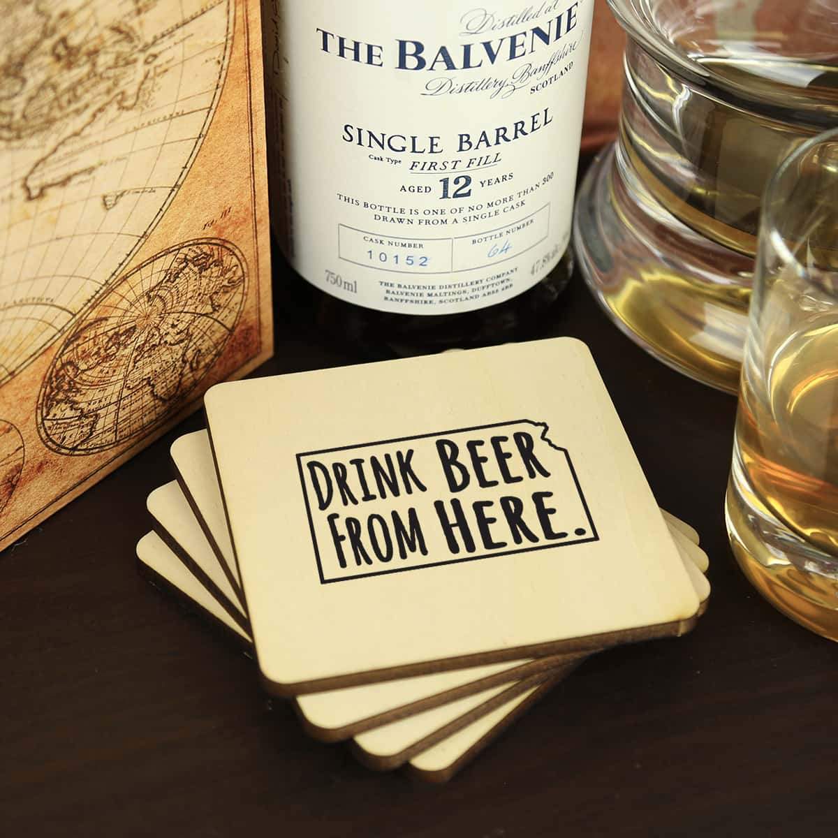 Torched Products Coasters Kansas Drink Beer From Here Coasters (781448249461)