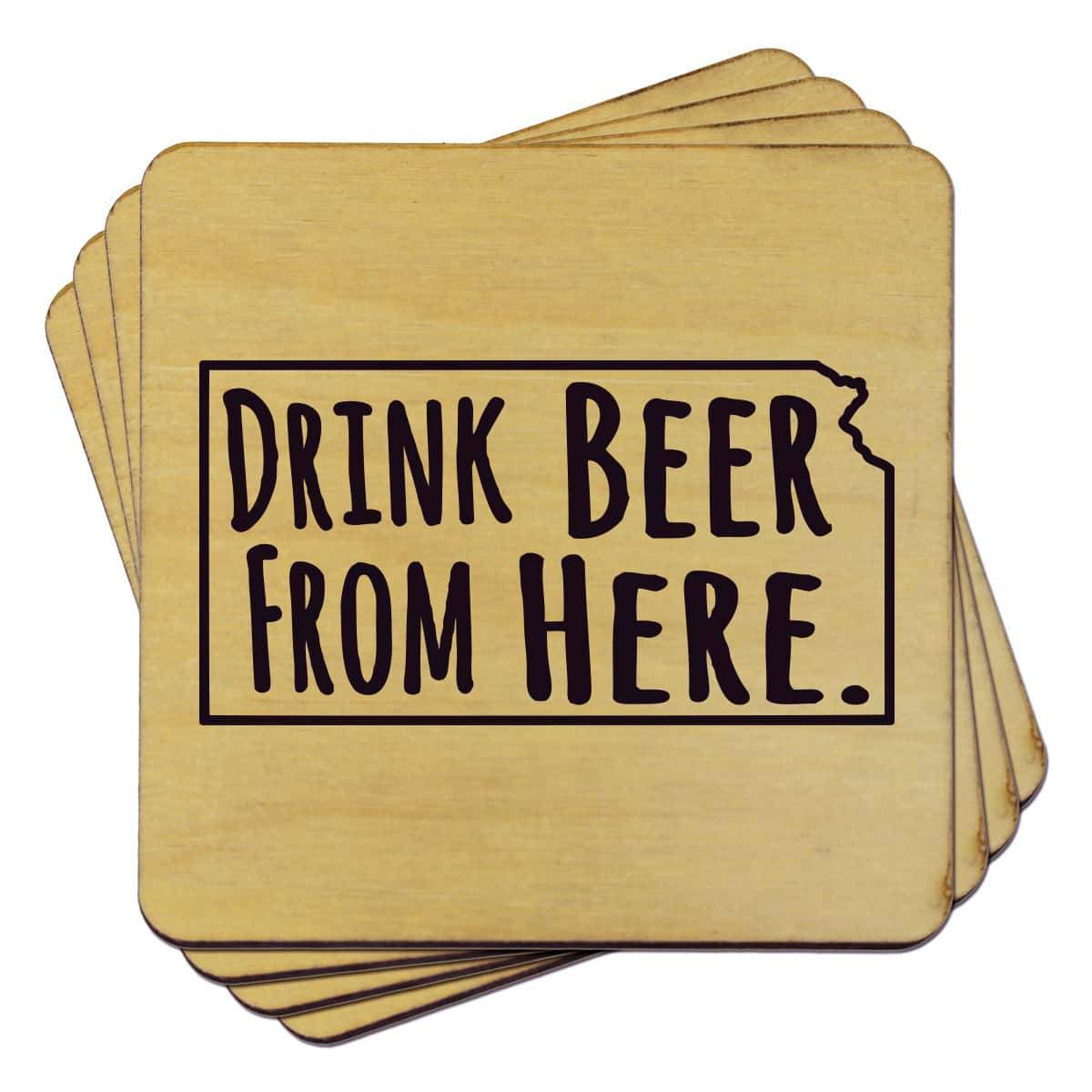 Torched Products Coasters Kansas Drink Beer From Here Coasters (781448249461)
