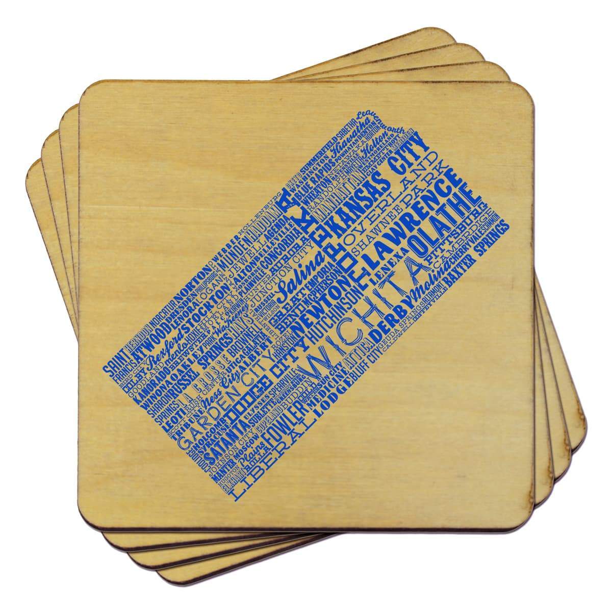 Torched Products Coasters Kansas State Typography Coaster (787815628917)