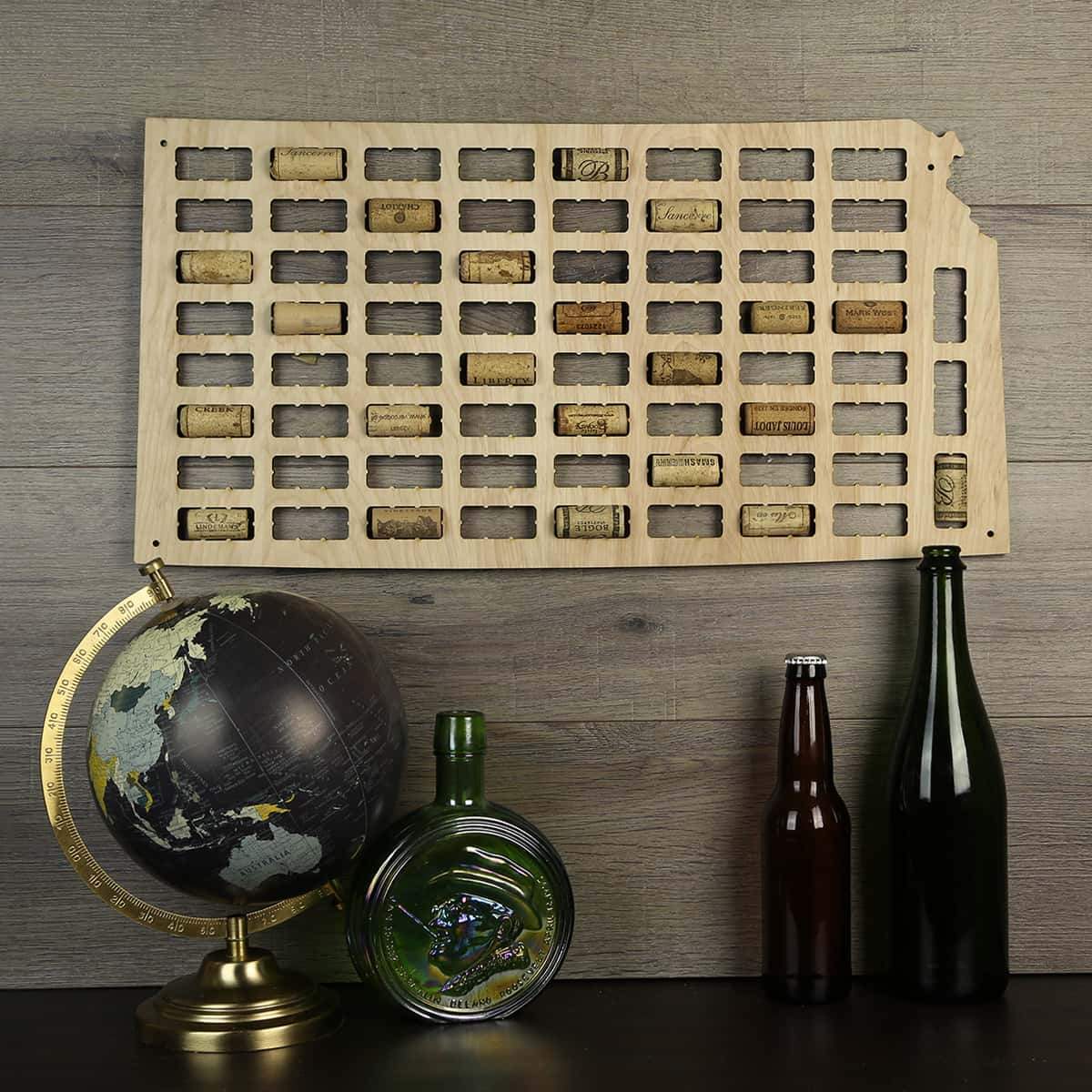 Torched Products Wine Cork Map Kansas Wine Cork Map (778971283573)