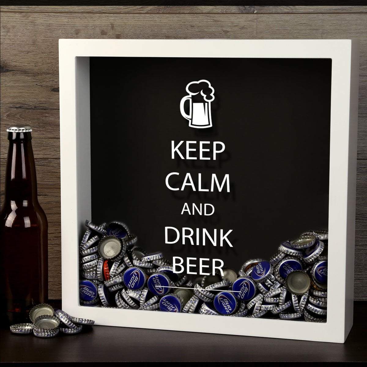 Torched Products Shadow Box Keep Calm Drink Beer Shadow Box (797612605557)