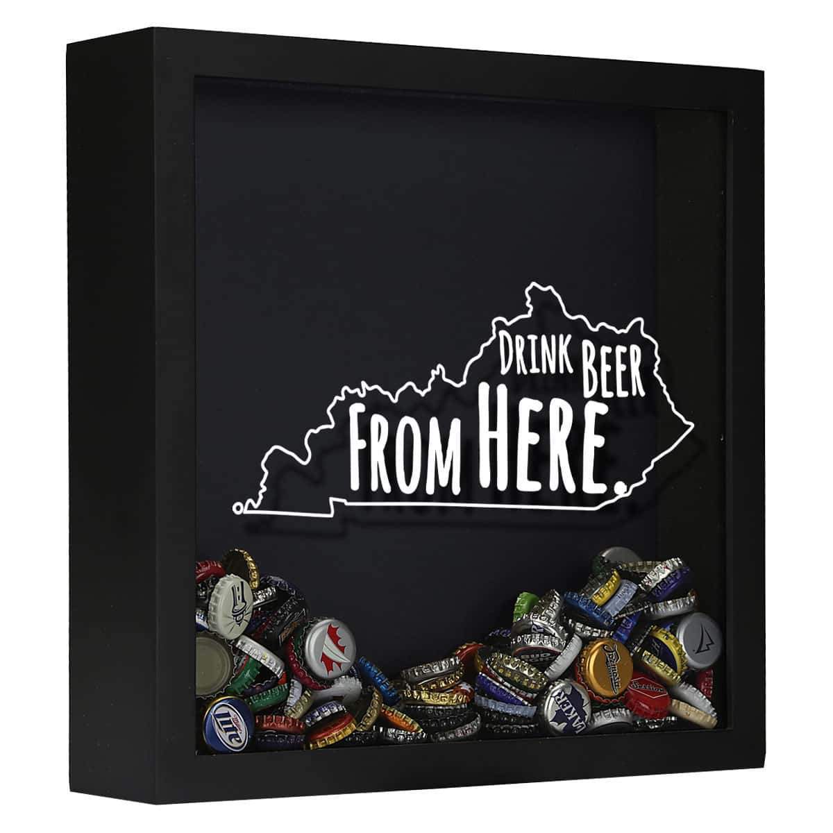 Torched Products Shadow Box Black Kentucky Drink Beer From Here Beer Cap Shadow Box (781175586933)