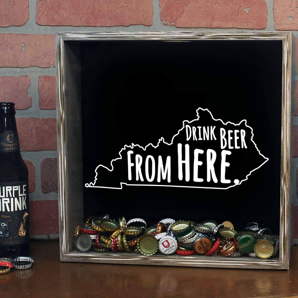Torched Products Shadow Box Kentucky Drink Beer From Here Beer Cap Shadow Box (781175586933)