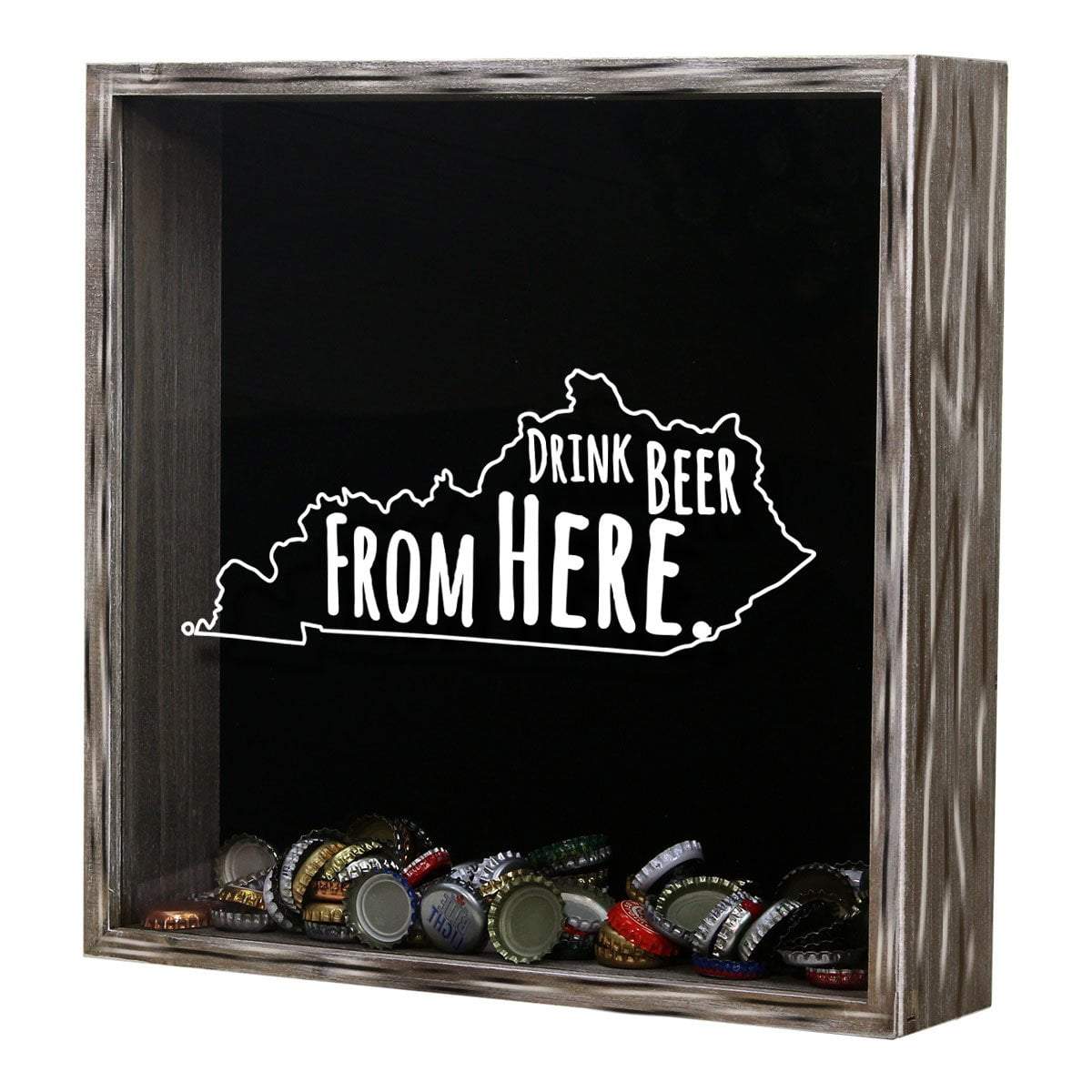 Torched Products Shadow Box Kentucky Drink Beer From Here Beer Cap Shadow Box (781175586933)