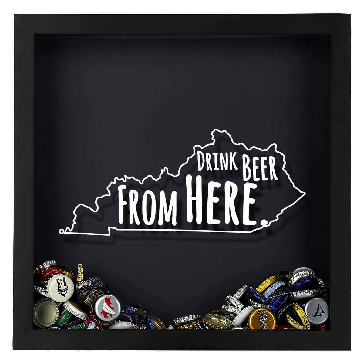 Torched Products Shadow Box Kentucky Drink Beer From Here Beer Cap Shadow Box (781175586933)
