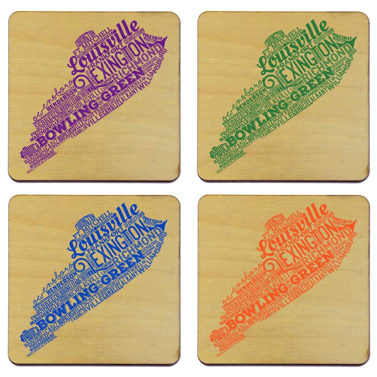 Torched Products Coasters Kentucky State Typography Coaster (787818086517)