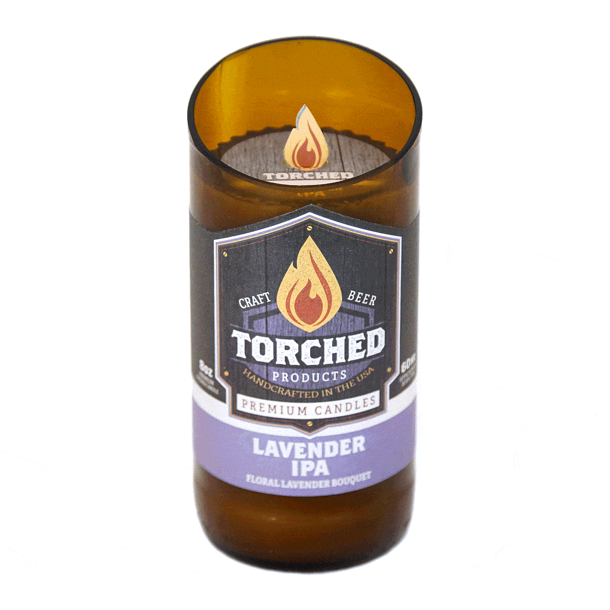 Torched Products Beer Candles Lavender IPA Beer Candle