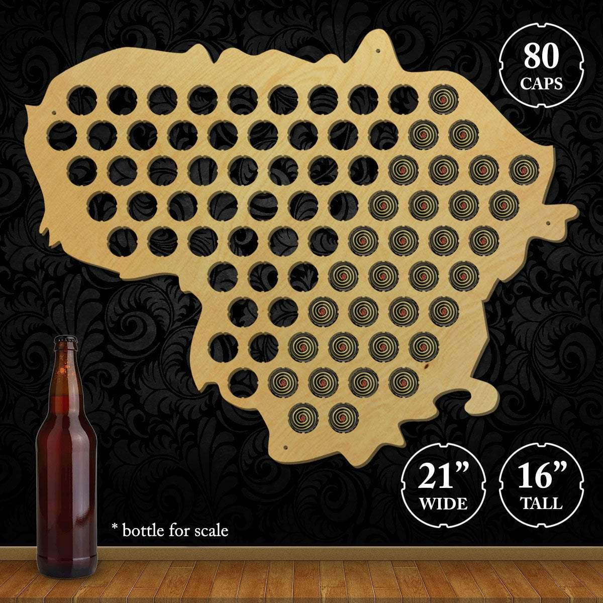 Torched Products Beer Bottle Cap Holder Lithuania Beer Cap Map (777850781813)