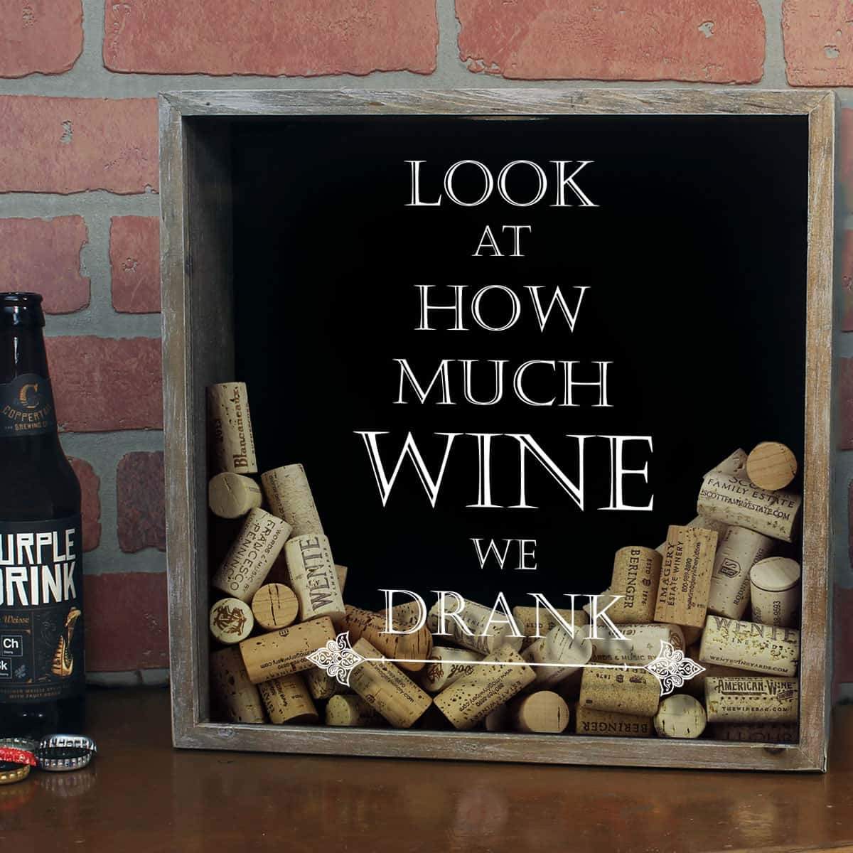 Torched Products Shadow Box Look at How Much Wine We Drank Wine Cork Shadow Box (778760355957)