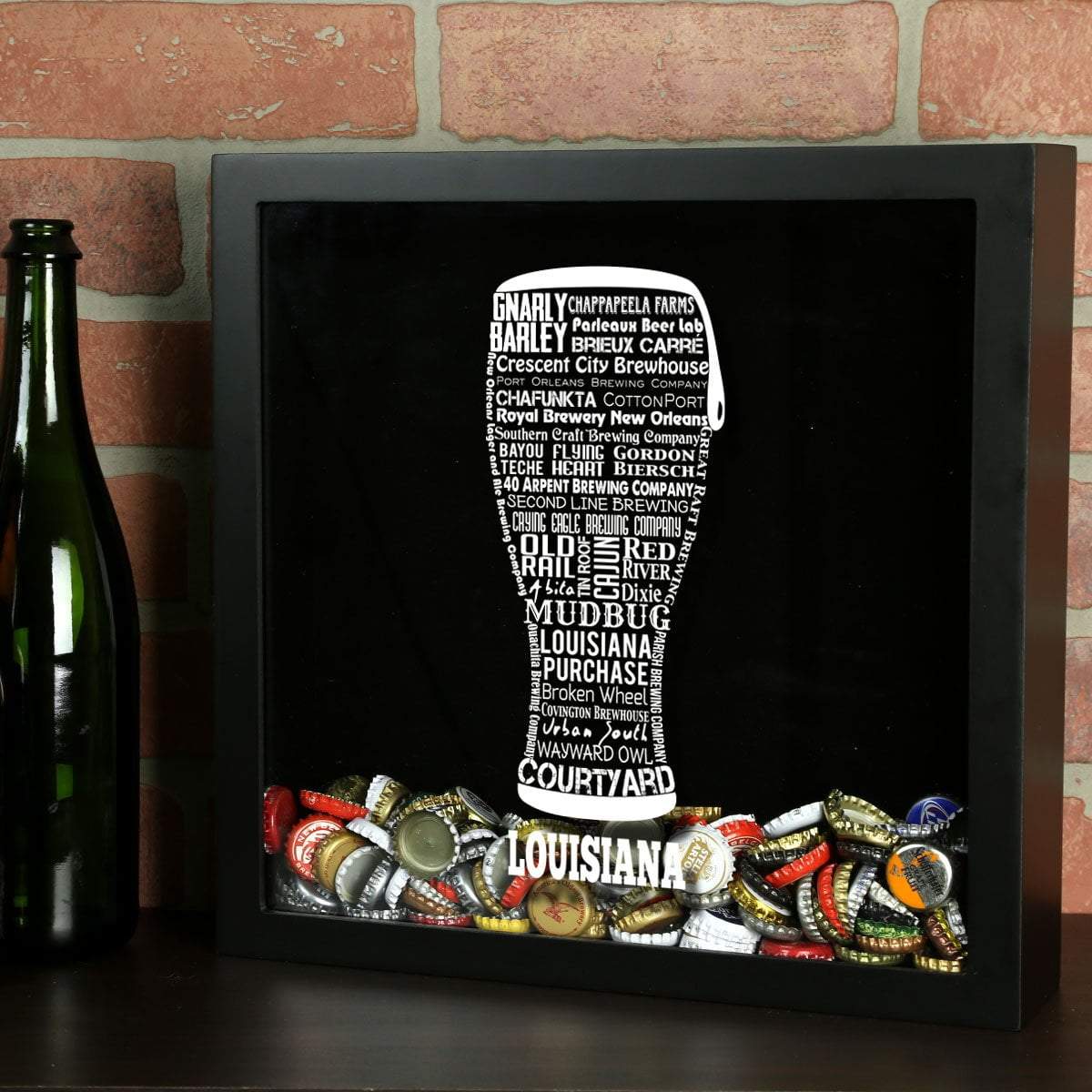 Torched Products Shadow Box Louisiana Beer Typography Shadow Box (779380129909)