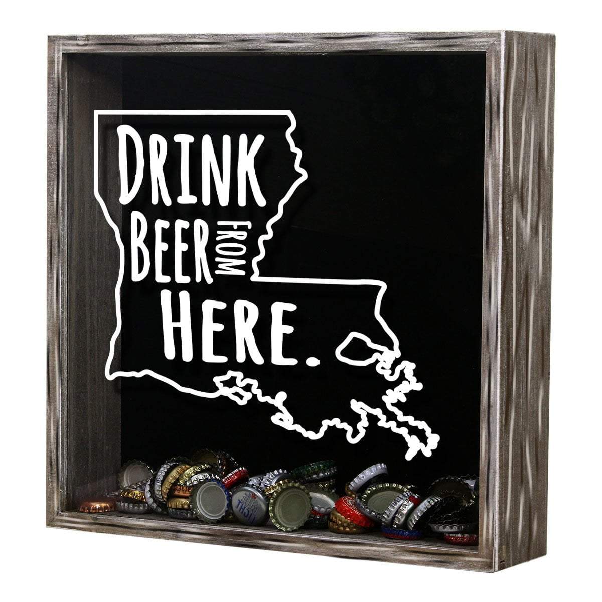 Torched Products Shadow Box Louisiana Drink Beer From Here Beer Cap Shadow Box (781175652469)