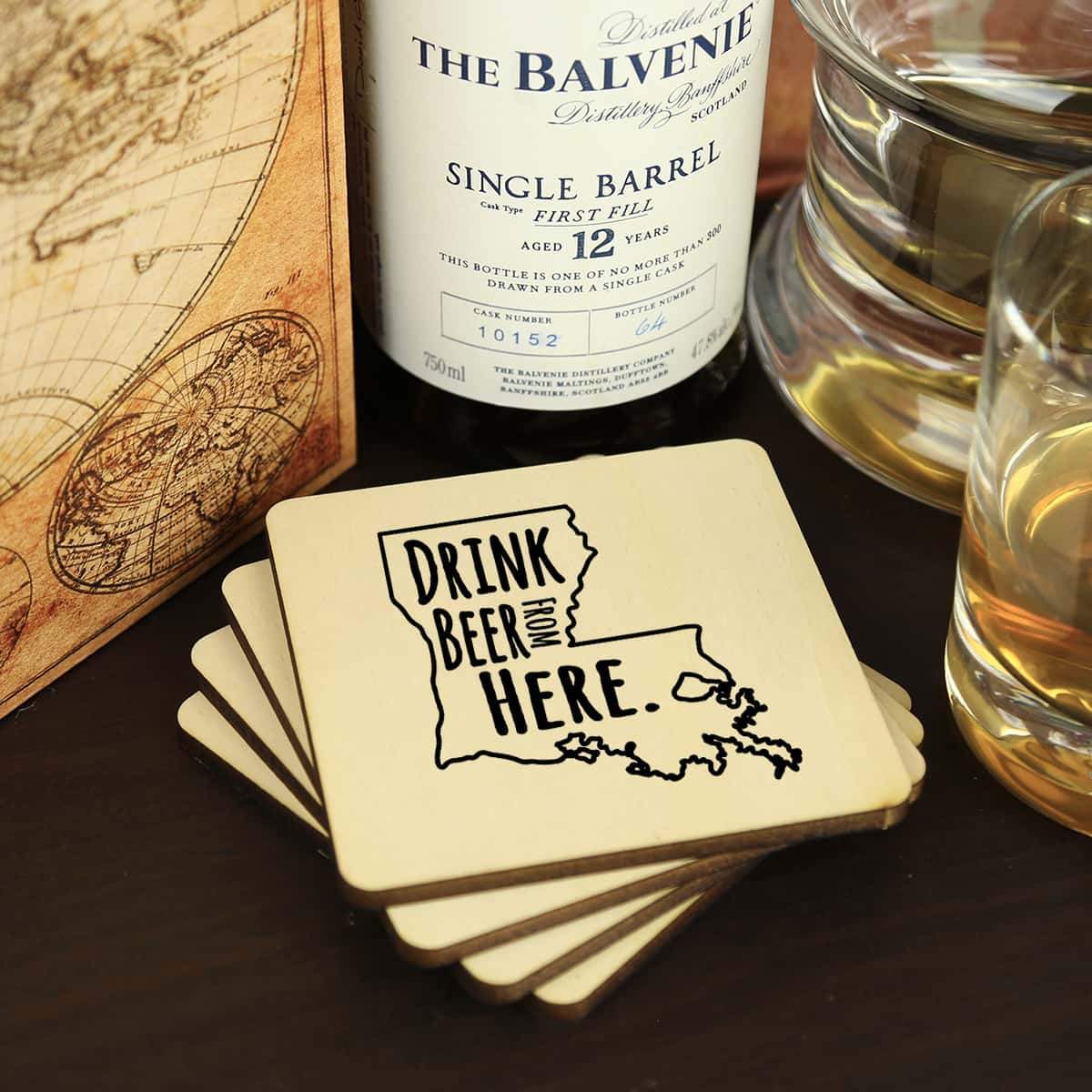 Torched Products Coasters Louisiana Drink Beer From Here Coasters (781449822325)