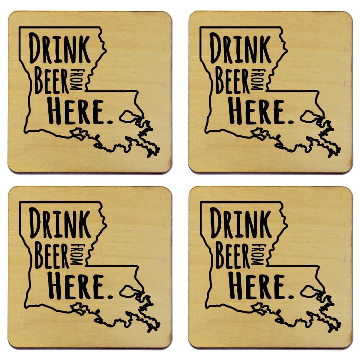 Torched Products Coasters Louisiana Drink Beer From Here Coasters (781449822325)