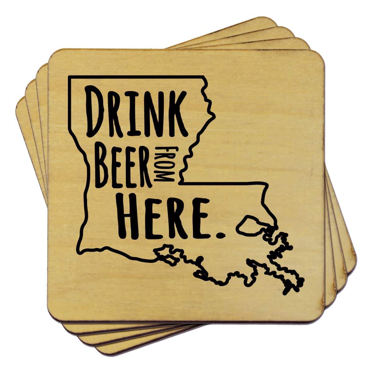 Torched Products Coasters Louisiana Drink Beer From Here Coasters (781449822325)