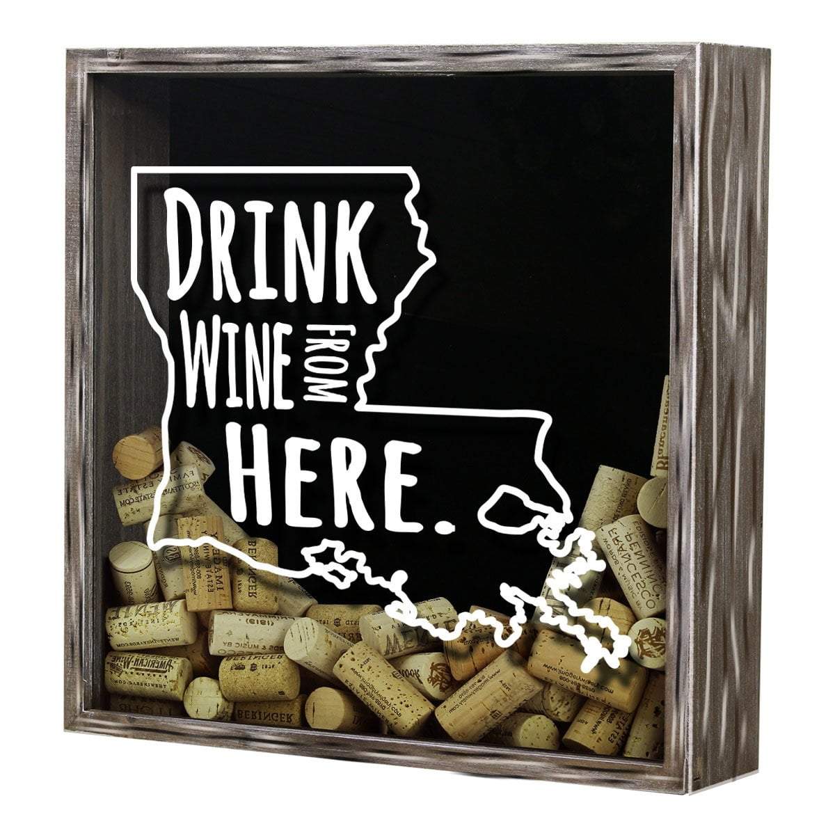 Torched Products Shadow Box Louisiana Drink Wine From Here Wine Cork Shadow Box (795742634101)