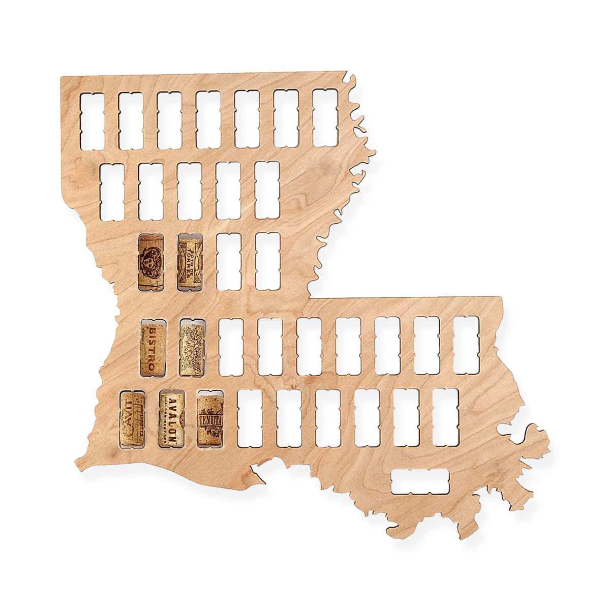 Torched Products Wine Cork Map Louisiana Wine Cork Map (778972266613)