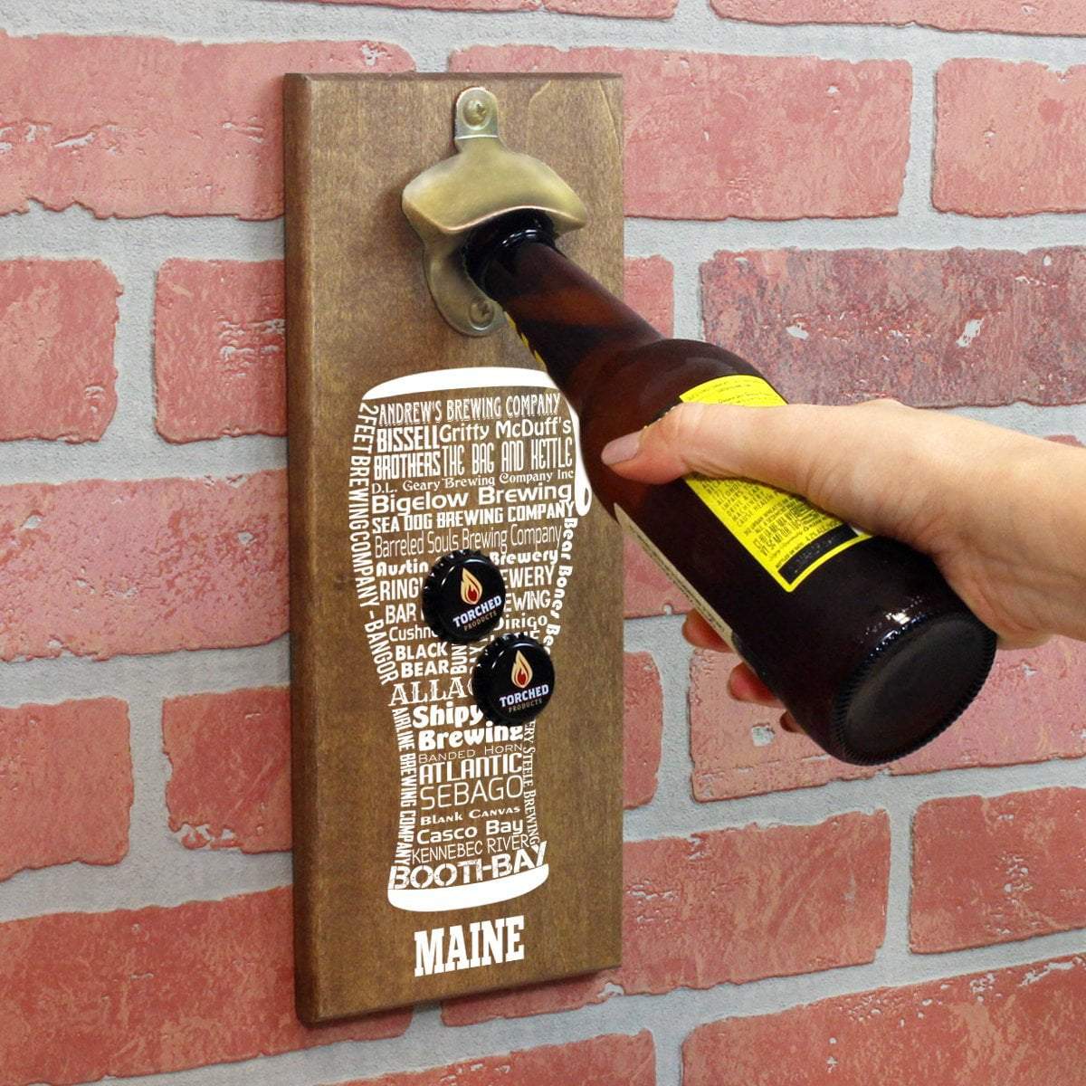 Maine Craft Beer Typography Cap Catching Magnetic Bottle Opener