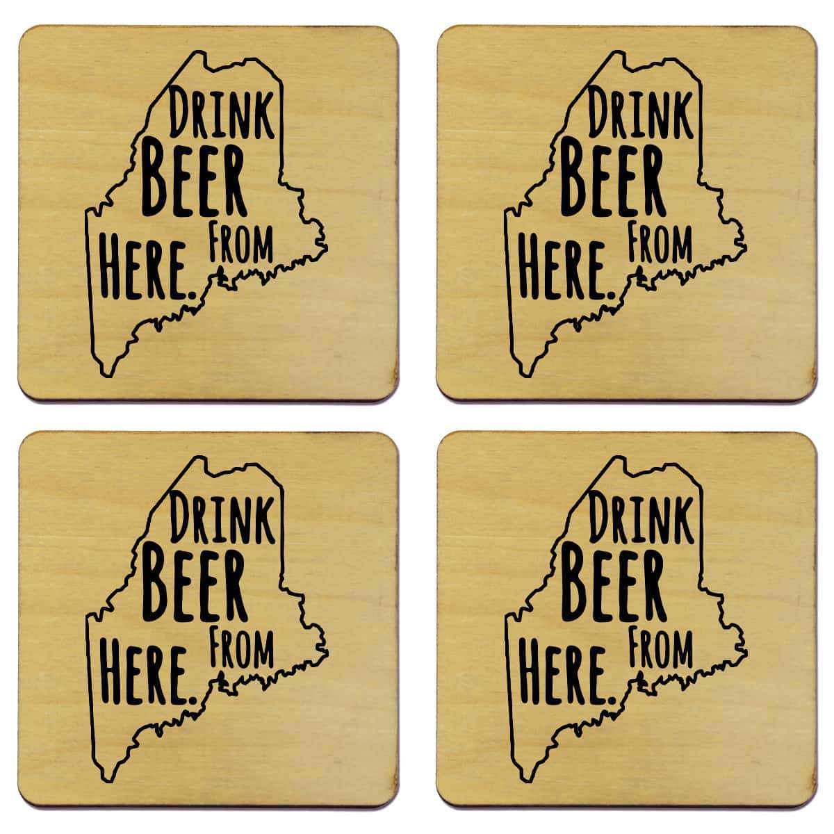 Torched Products Coasters Maine Drink Beer From Here Coasters (781450018933)