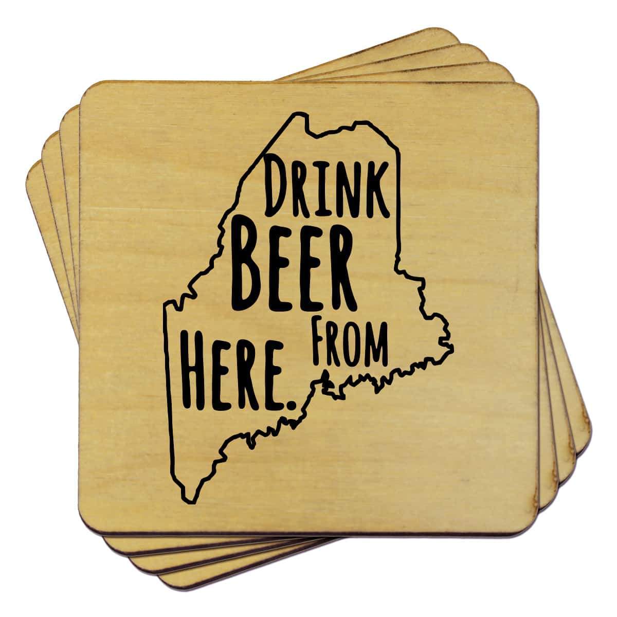Torched Products Coasters Maine Drink Beer From Here Coasters (781450018933)