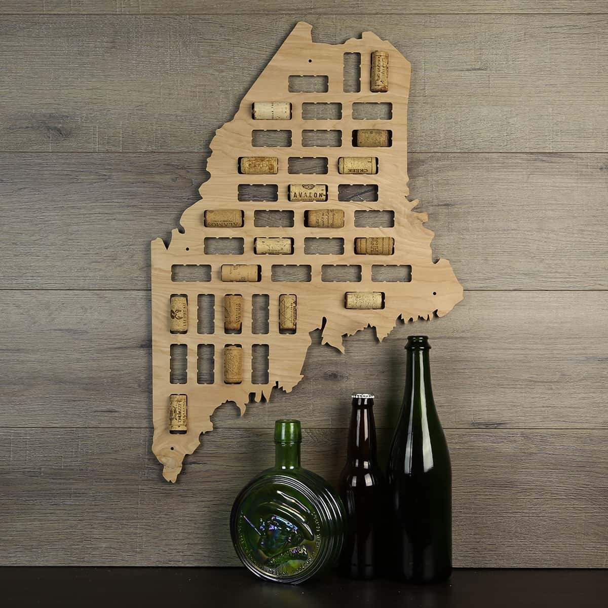 Torched Products Wine Cork Map Maine Wine Cork Map (778972561525)