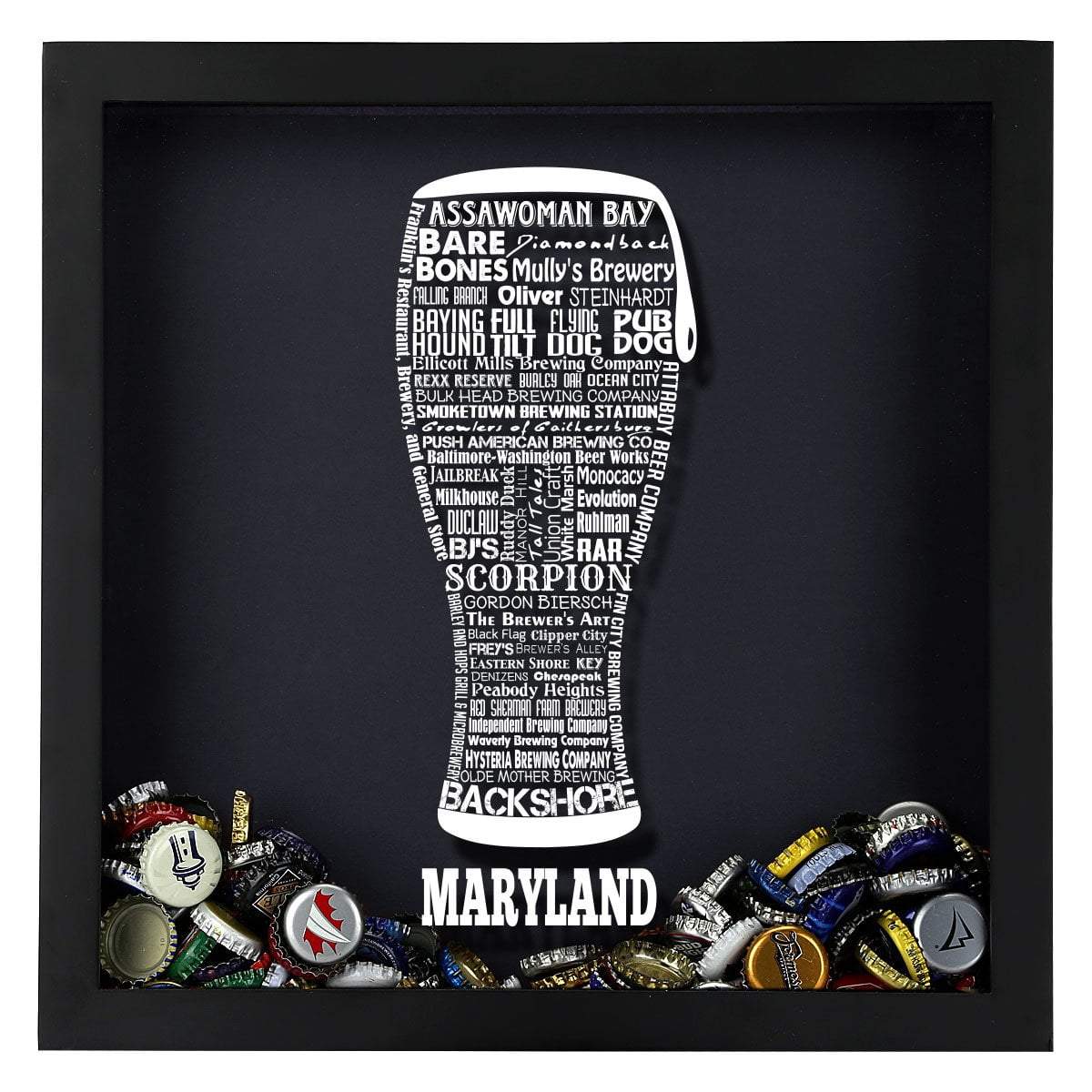 Torched Products Shadow Box Maryland Beer Typography Shadow Box (779424956533)