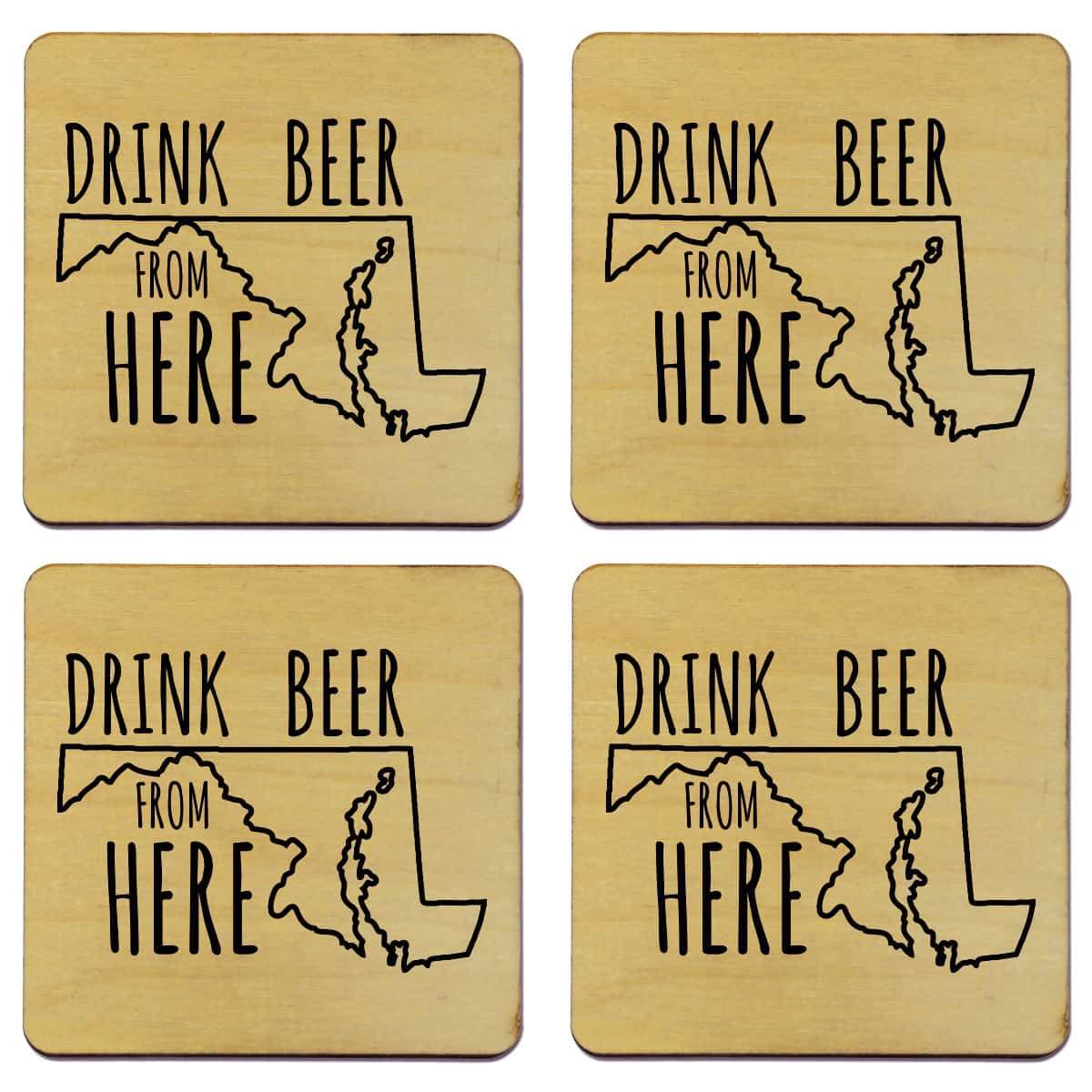 Torched Products Coasters Maryland Drink Beer From Here Coasters (781450575989)