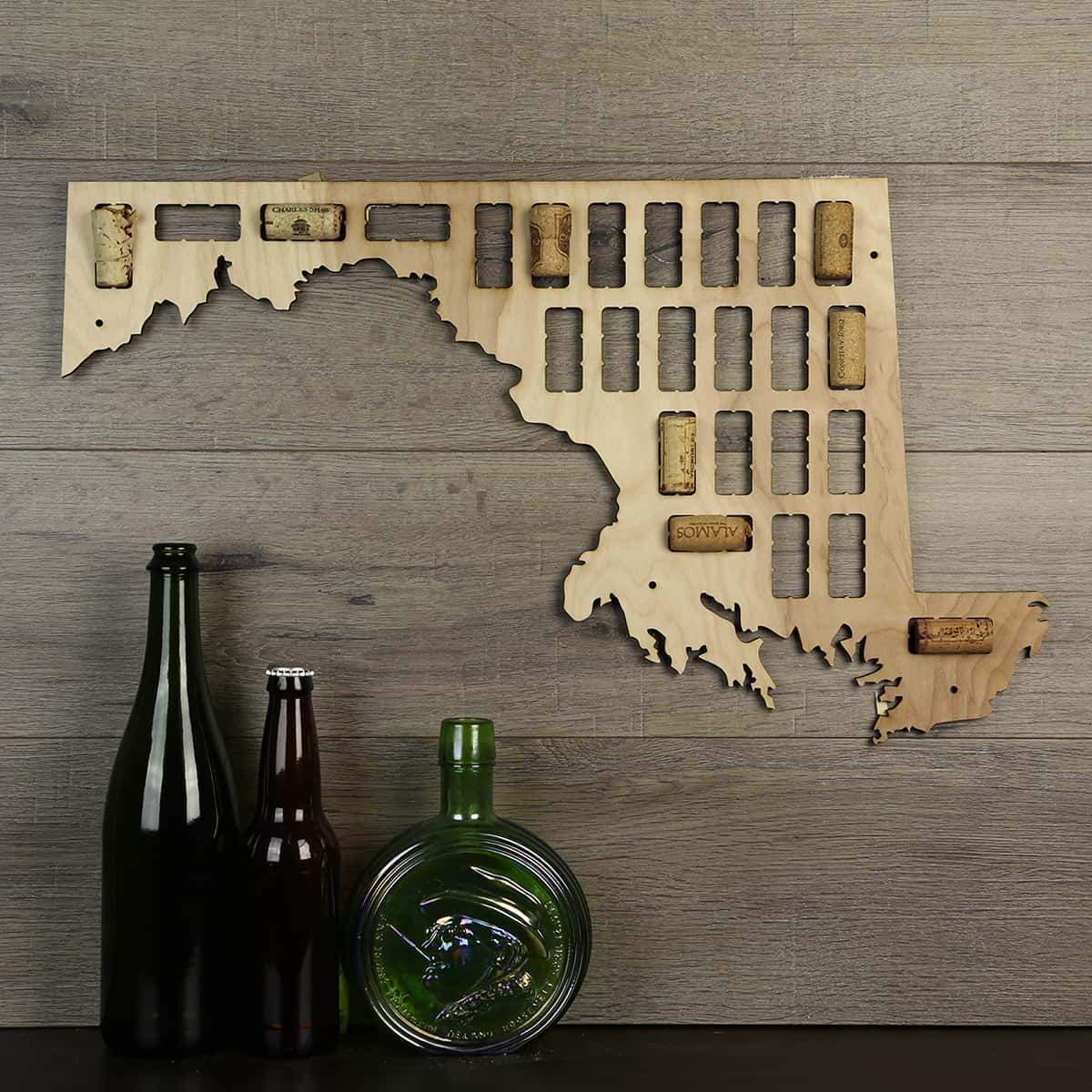 Torched Products Wine Cork Map Maryland Wine Cork Map (778973347957)