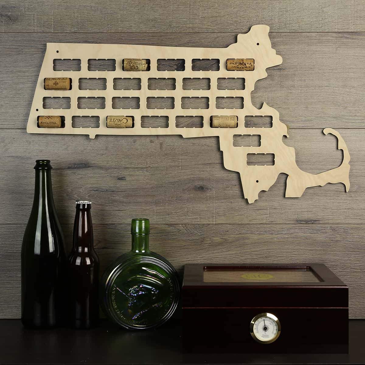 Torched Products Wine Cork Map Massachusetts Wine Cork Map (778973610101)