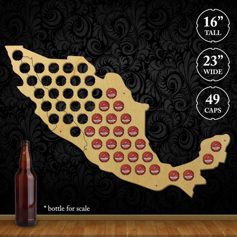Torched Products Beer Bottle Cap Holder Mexico Beer Cap Map (777852616821)