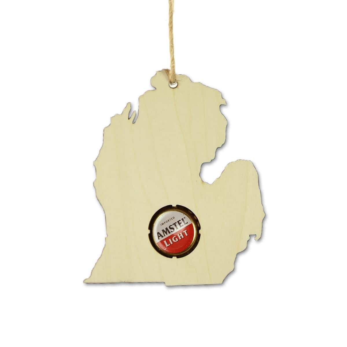 Torched Products Beer Cap Maps Michigan Beer Cap Map Ornaments (781568737397)