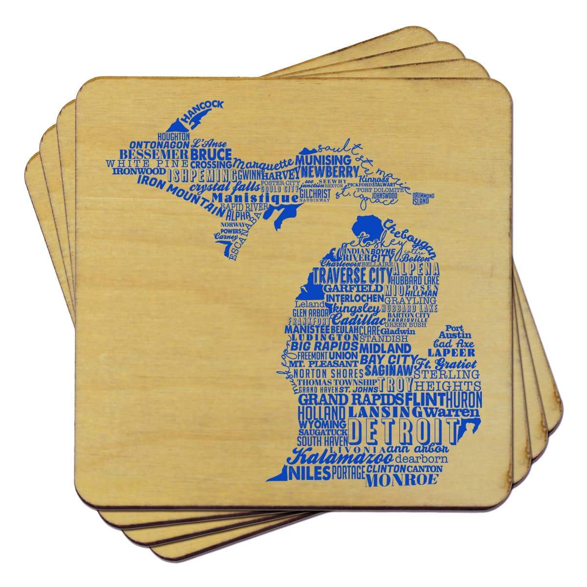 Torched Products Coasters Michigan State Typography Coaster (787822936181)
