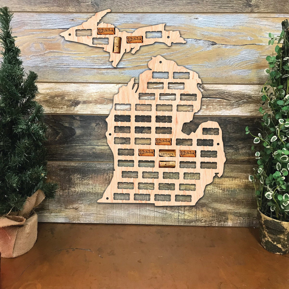 Torched Products Wine Cork Map Michigan Wine Cork Map