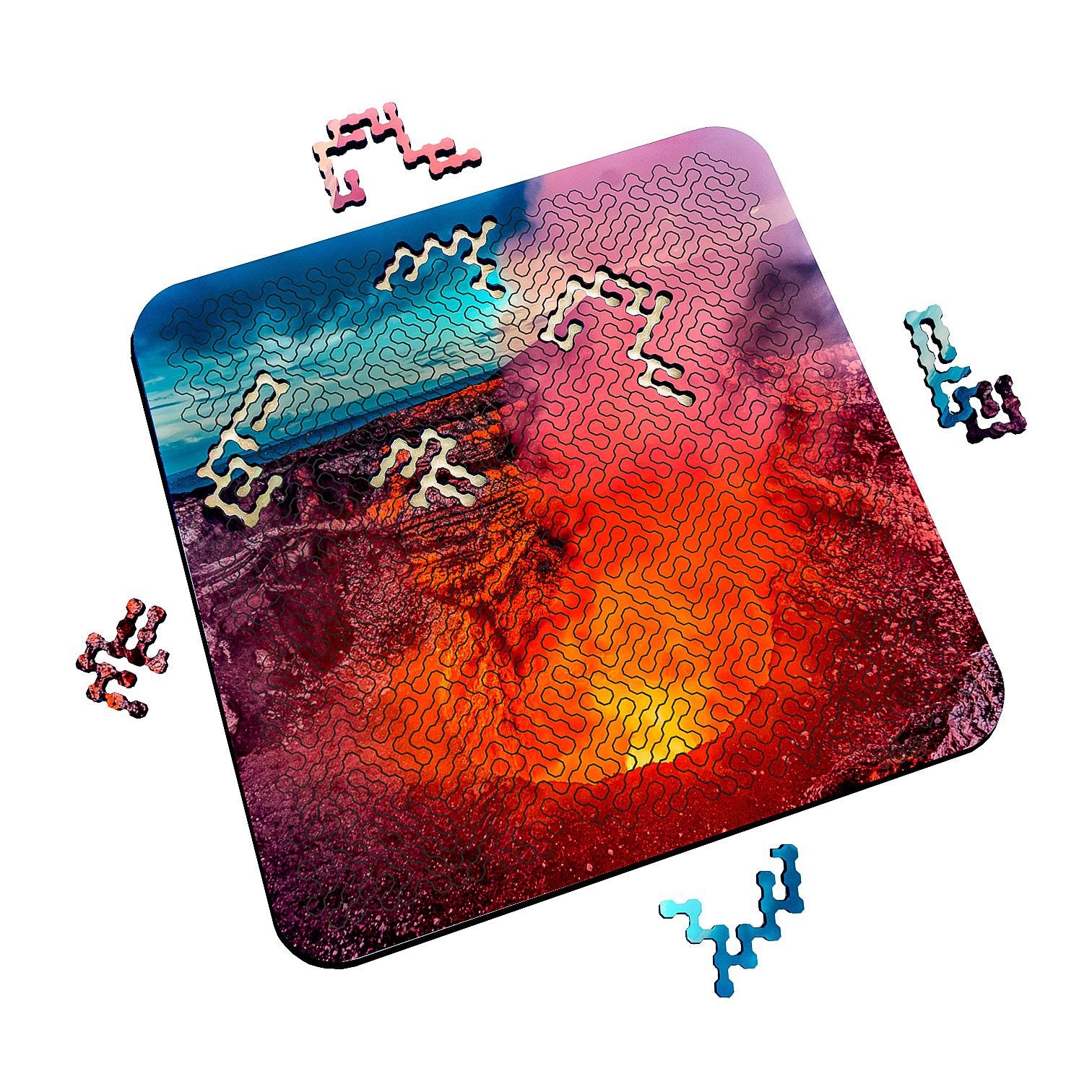 Torched Products Puzzle Mind Bending Puzzle - Nighttime Volcano