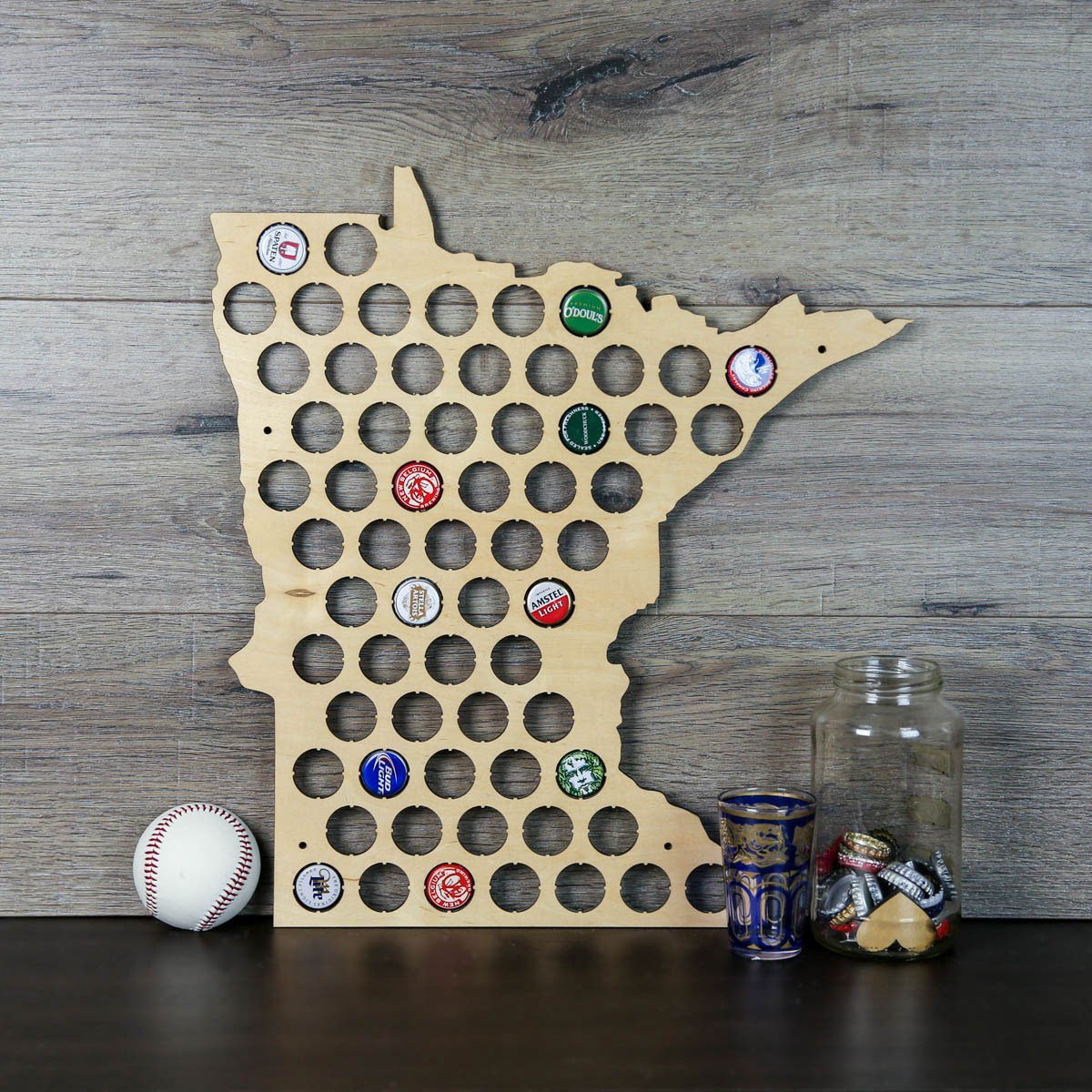 Torched Products Beer Bottle Cap Holder Minnesota Beer Cap Map (777569009781)