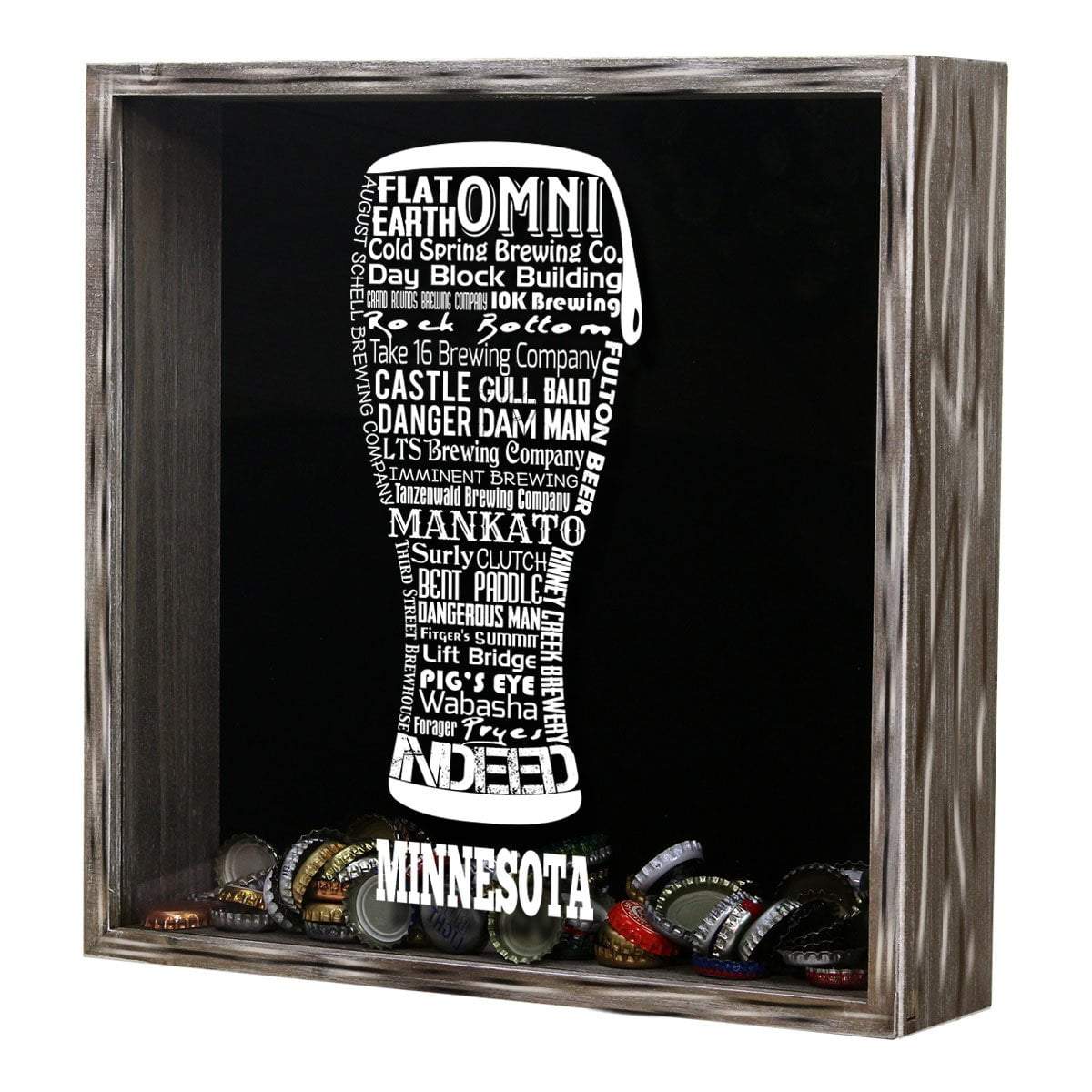 Torched Products Shadow Box Minnesota Beer Typography Shadow Box (779425972341)