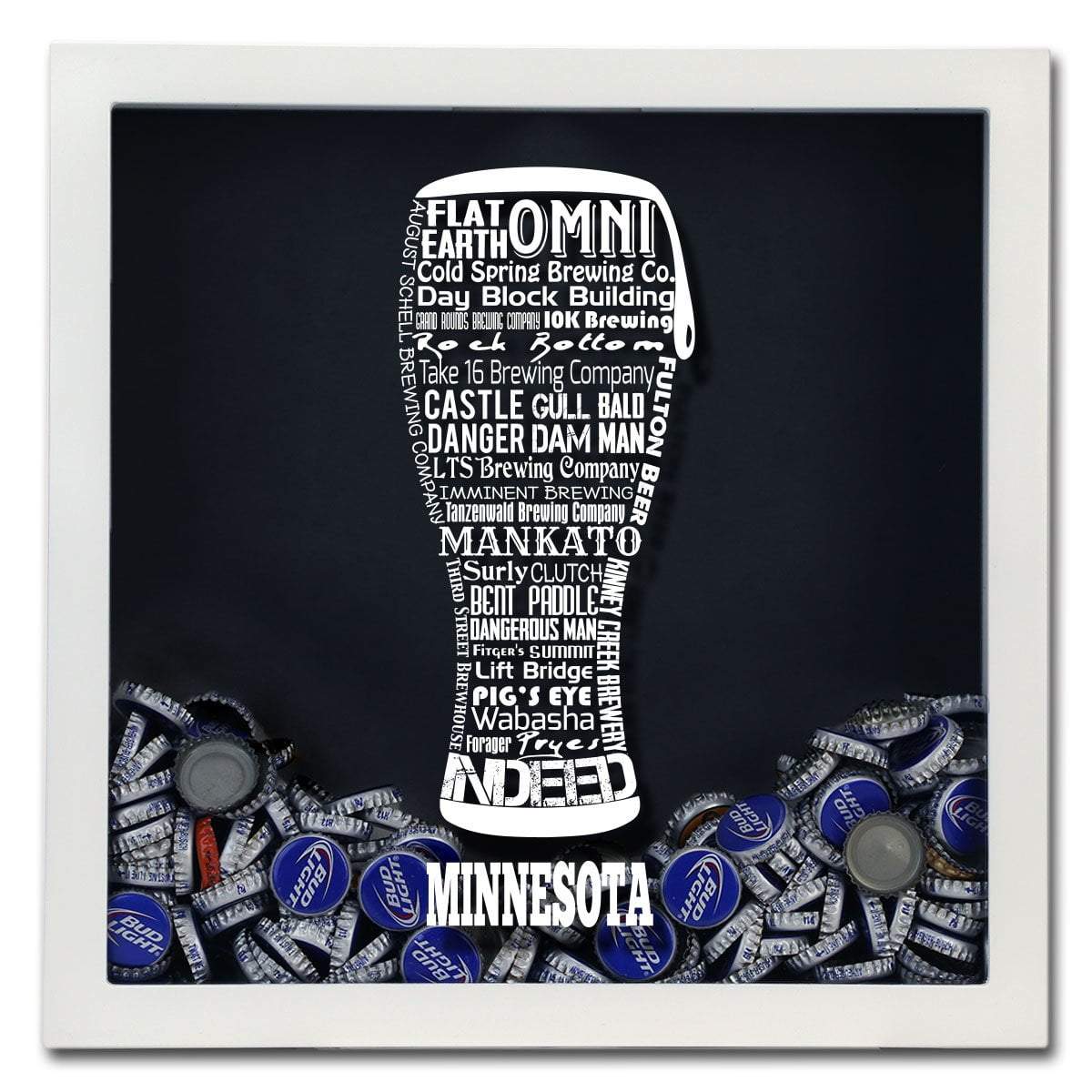 Torched Products Shadow Box Minnesota Beer Typography Shadow Box (779425972341)