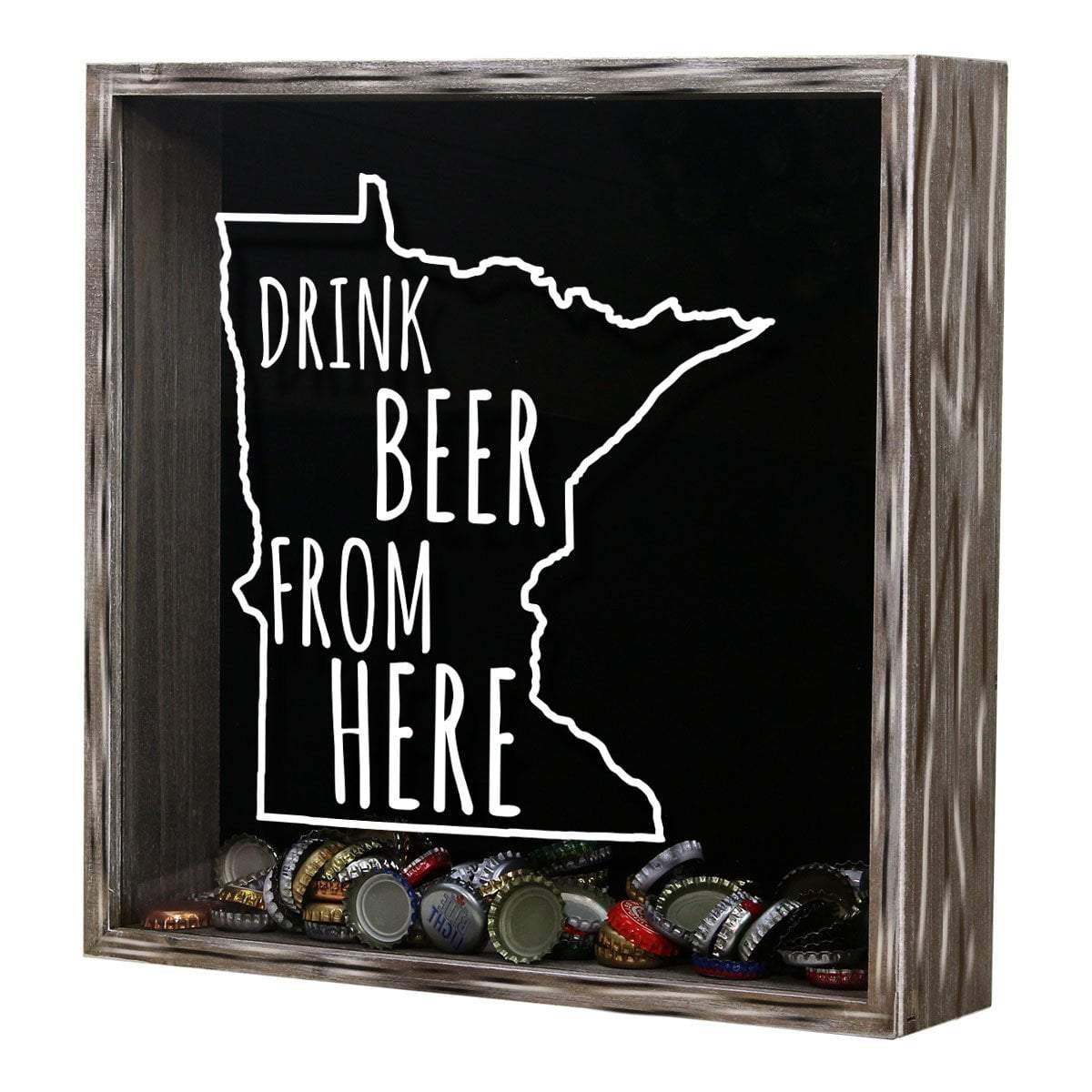 Torched Products Shadow Box Minnesota Drink Beer From Here Beer Cap Shadow Box (781176864885)