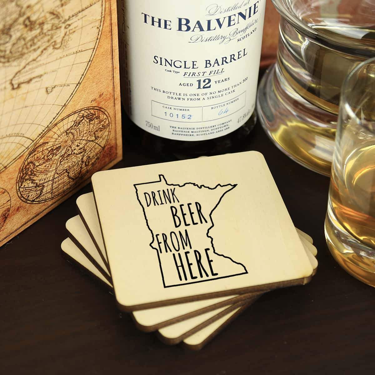Torched Products Coasters Minnesota Drink Beer From Here Coasters (781451624565)