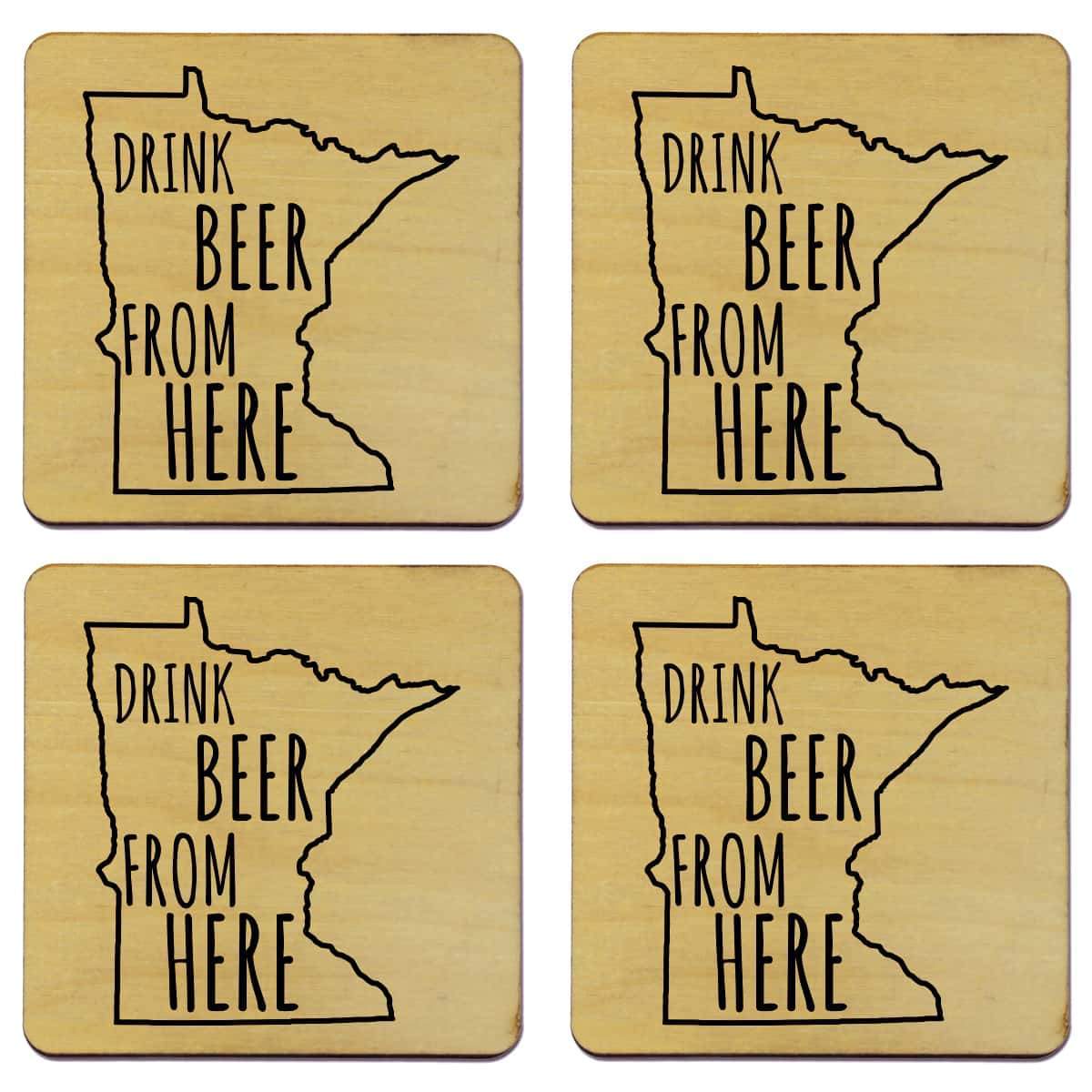 Torched Products Coasters Minnesota Drink Beer From Here Coasters (781451624565)