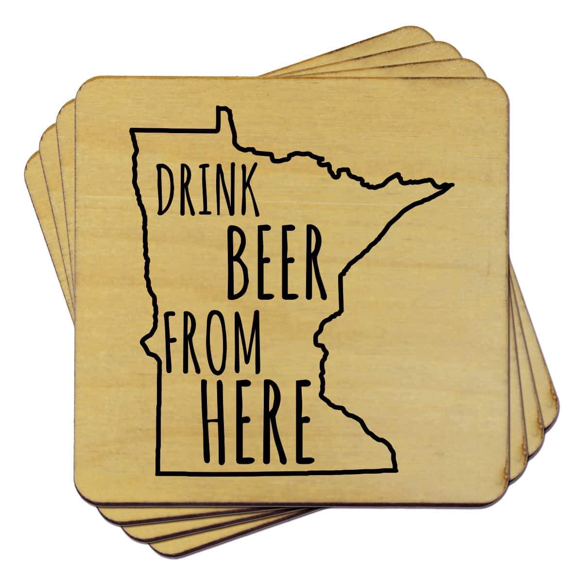 Torched Products Coasters Minnesota Drink Beer From Here Coasters (781451624565)