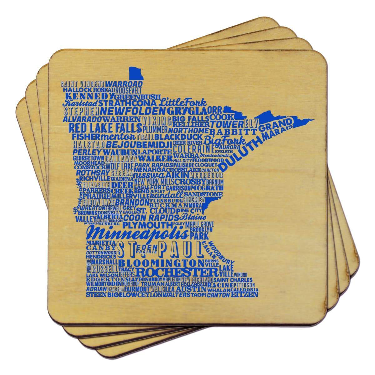 Torched Products Coasters Minnesota State Typography Coaster (787823427701)