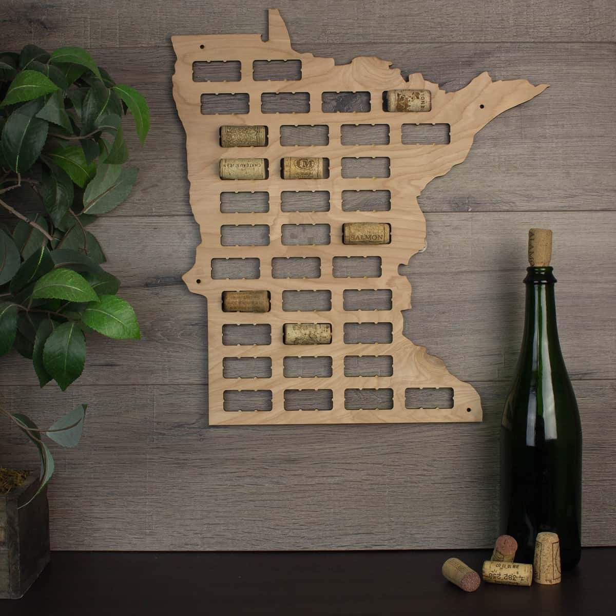 Torched Products Wine Cork Map Minnesota Wine Cork Map (778974625909)