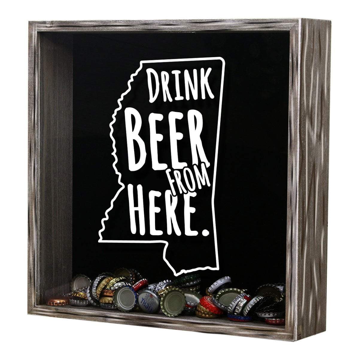 Torched Products Shadow Box Mississippi Drink Beer From Here Beer Cap Shadow Box (781178929269)