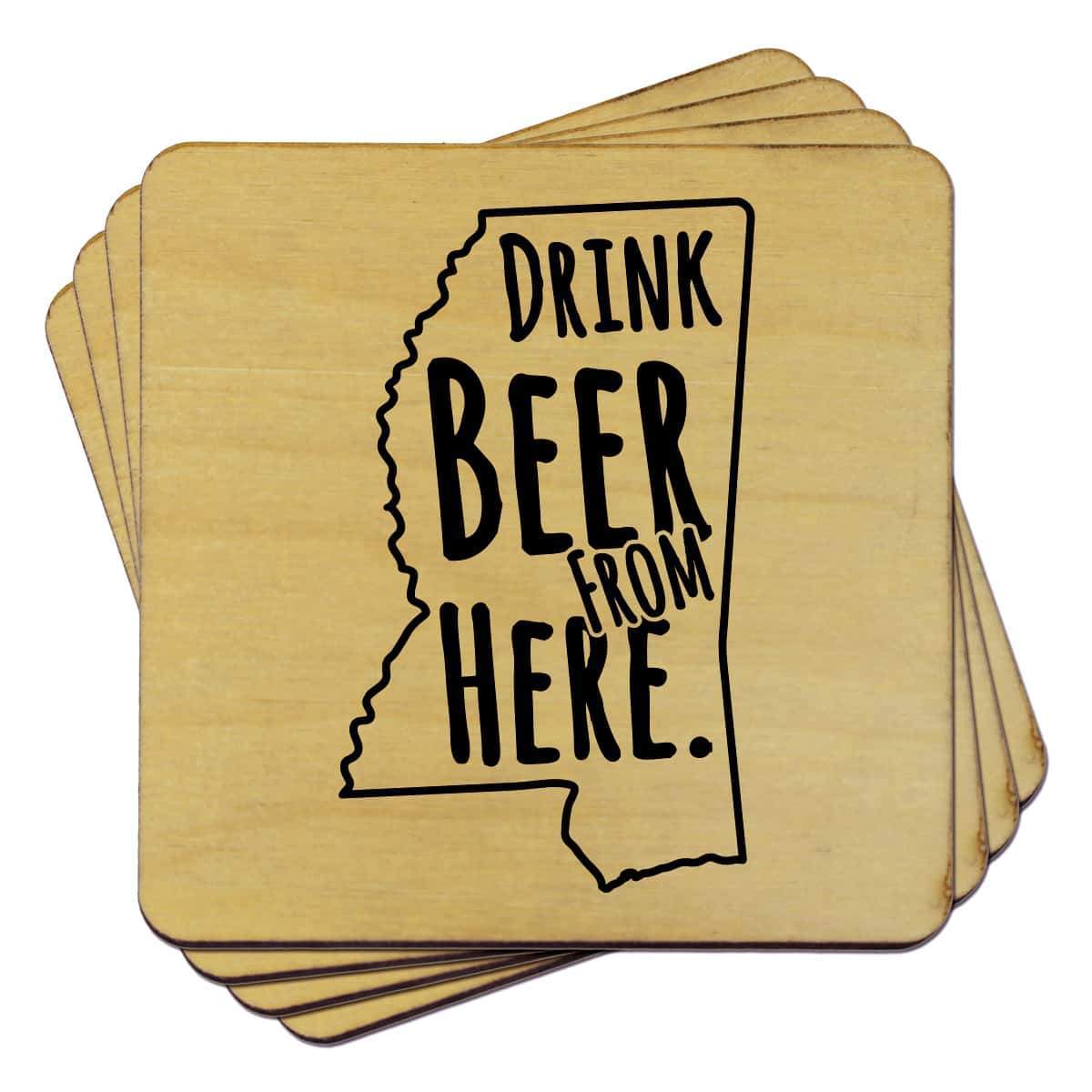 Torched Products Coasters Mississippi Drink Beer From Here Coasters (781452116085)