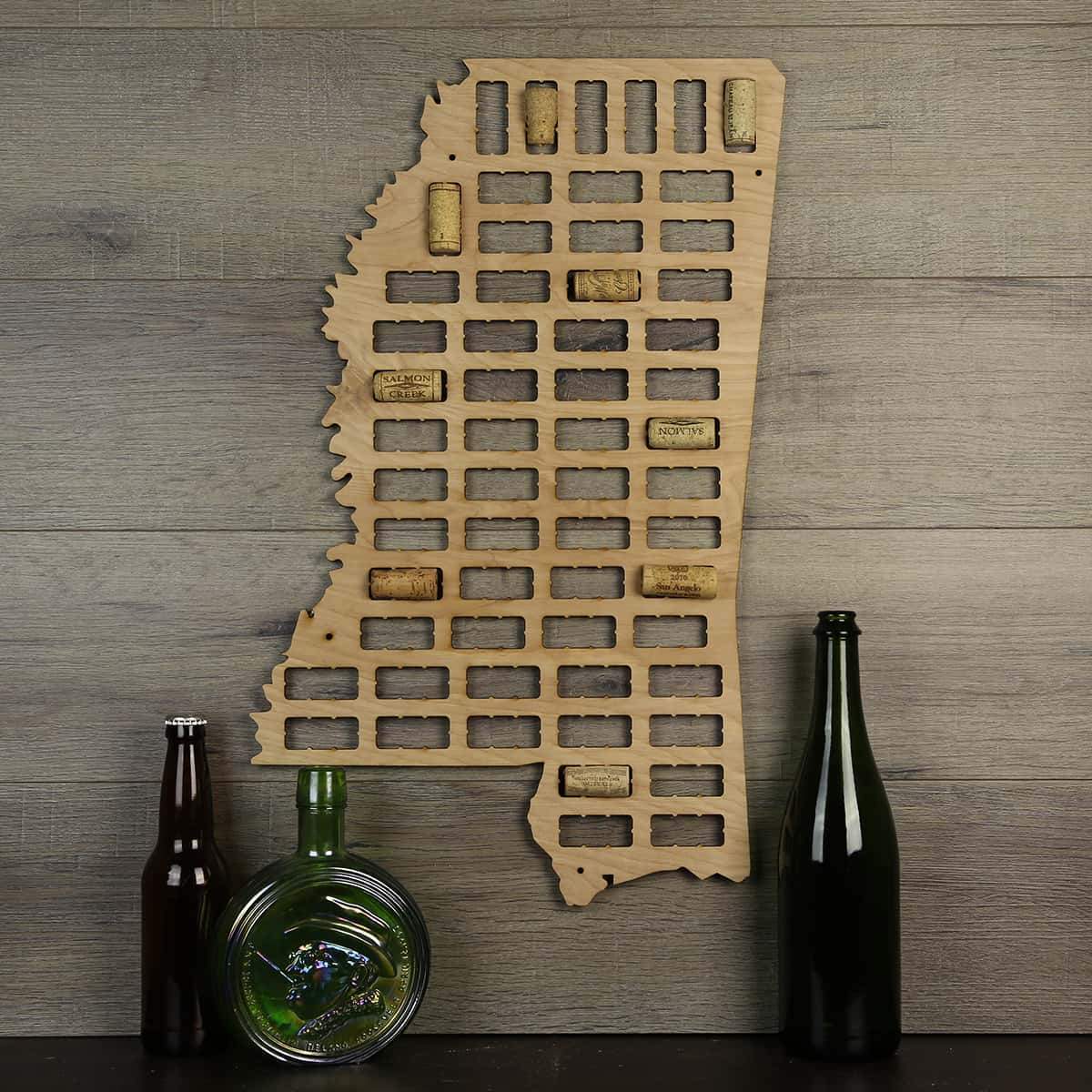Torched Products Wine Cork Map Mississippi Wine Cork Map (778975117429)